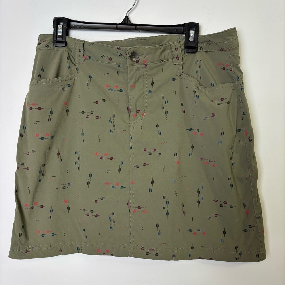Eddie Bauer Olive Green Patterned Skort